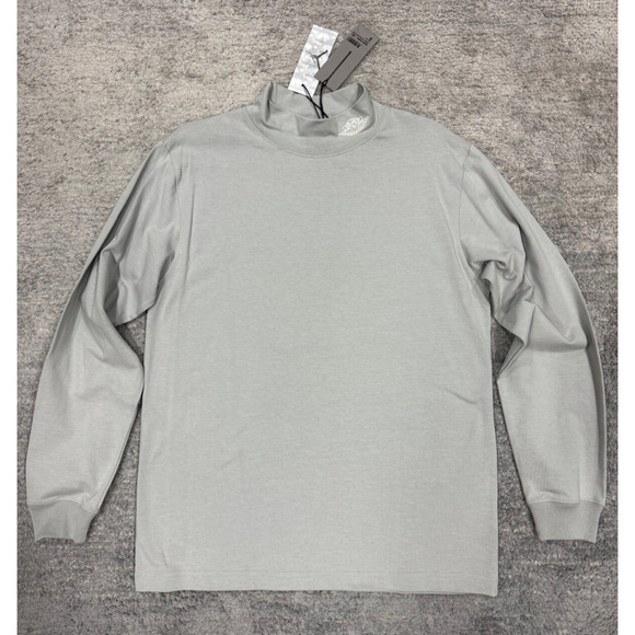 Dior Air Jordan Grey Logo Mock Neck Turtleneck Cotton Shirt Sweater M Medium - Picture 2 of 12